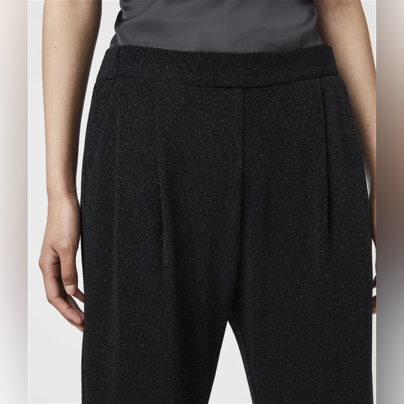 All Saints Alieda Shimmer Trousers In Black - Picture 3 of 9